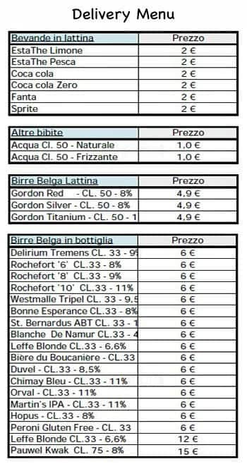 Be Frites Menu Menu For Be Frites Ticinese Milano