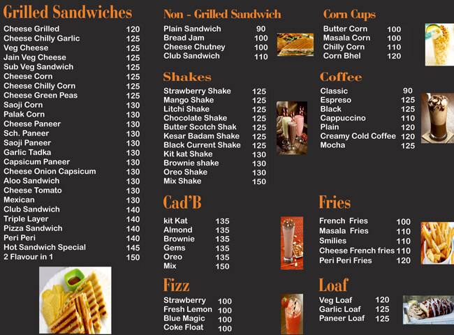 Hot Sandwiches menu