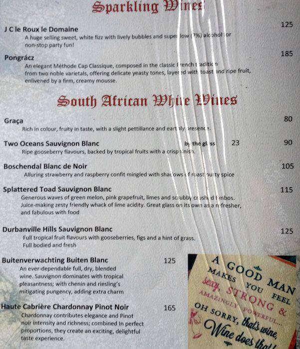 Pirates Steakhouse & Pub Menu Zomato SA