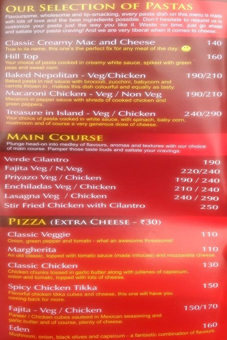 Mellow cafe menu