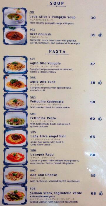 Menu at Lady Alice Tearoom, Jakarta, Jl. KH. M. Syafii Hadzani No. 8