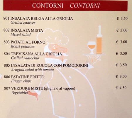 Menu di La Cuccagna 