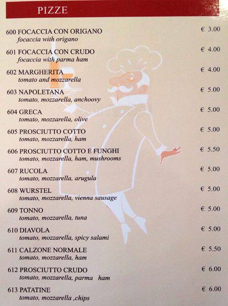Menu di La Cuccagna 