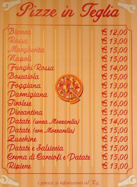 Menu di Pizza Fucini Roma 