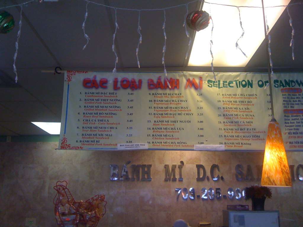 Banh Mi DC Sandwich Menu, Menu for Banh Mi DC Sandwich, West Falls