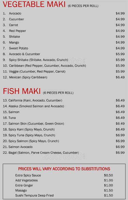 D-Lite's menu