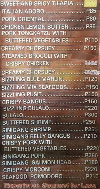 Open Kitchen Bistro menu