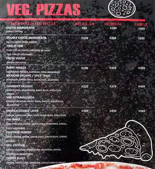 Menu of Mr. Bean's Pizza, Mansarovar, Jaipur