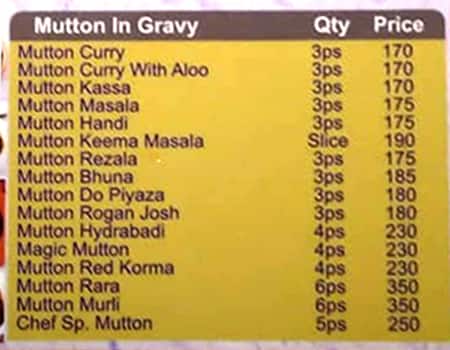 Blue Heaven Restaurant menu