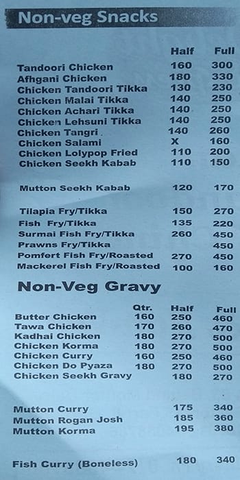 Delight Express menu