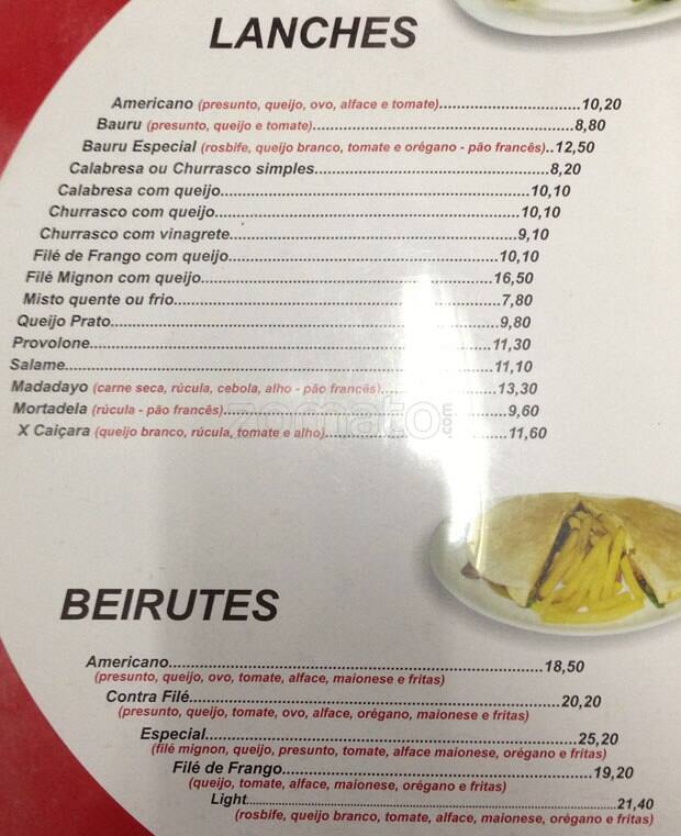 Lanchonete Madadayo cardápio