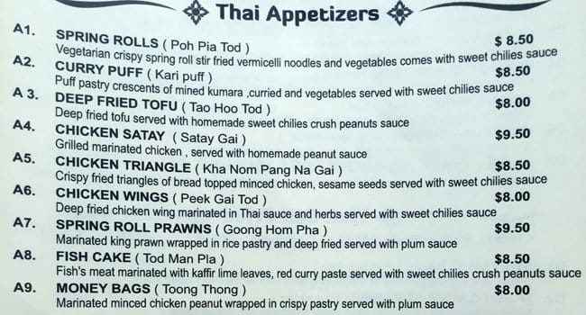 Sai Rung Thai Restaurant Menu, Menu for Sai Rung Thai Restaurant ...