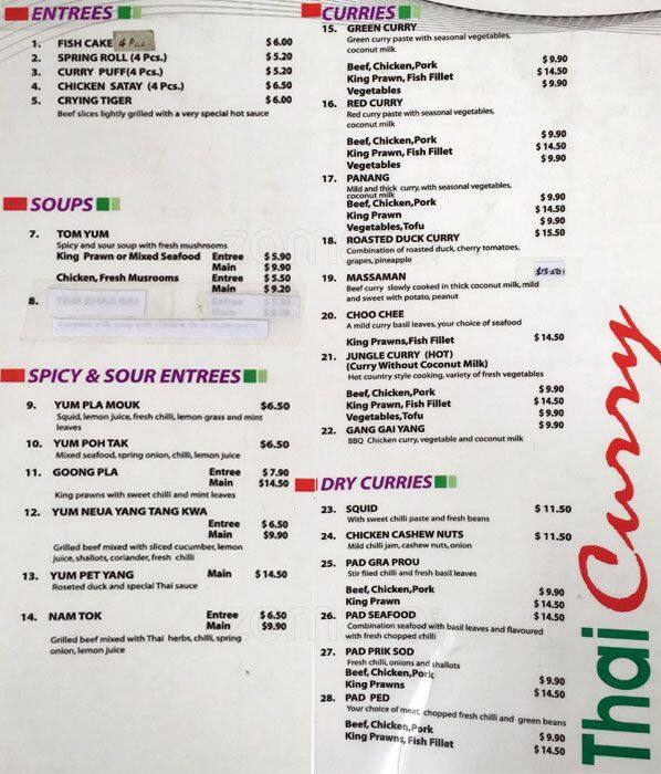 thai curry restaurant menu        <h3 class=