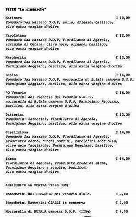 Menu di I Dodici Gatti 