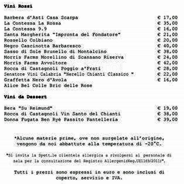 Menu di I Dodici Gatti 