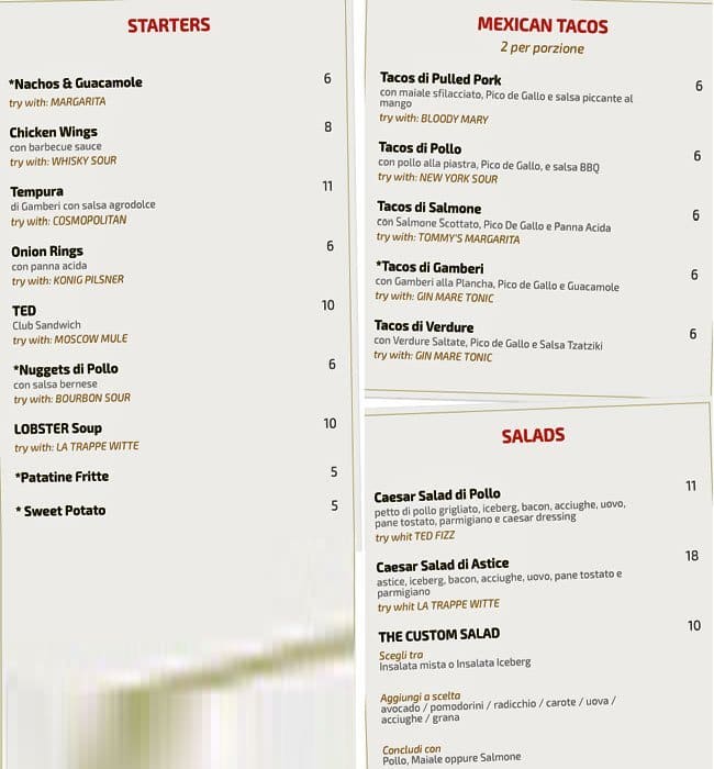 Menu di Ted 