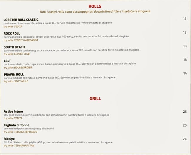 Menu di Ted 