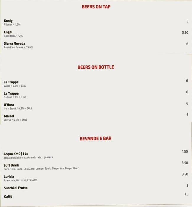 Menu di Ted 