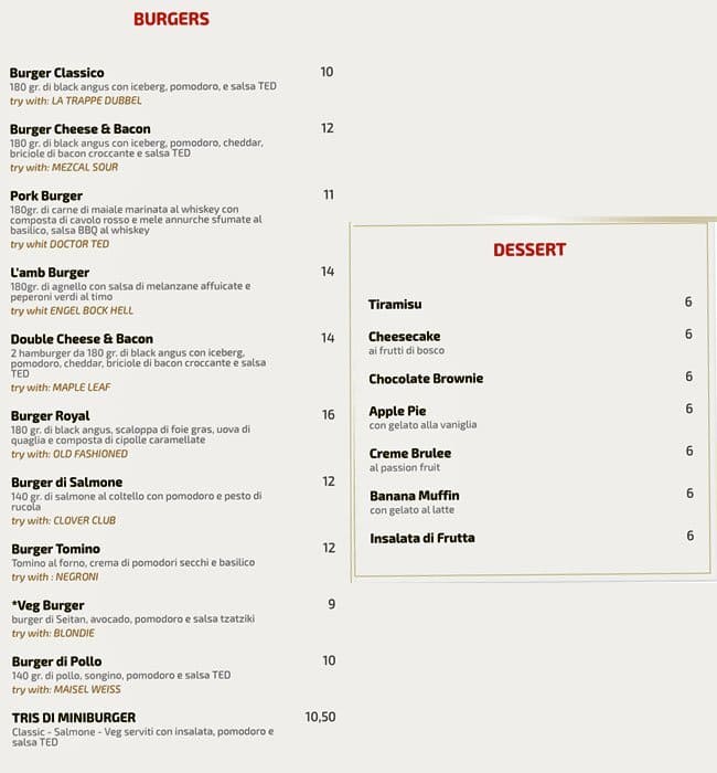 Menu di Ted 