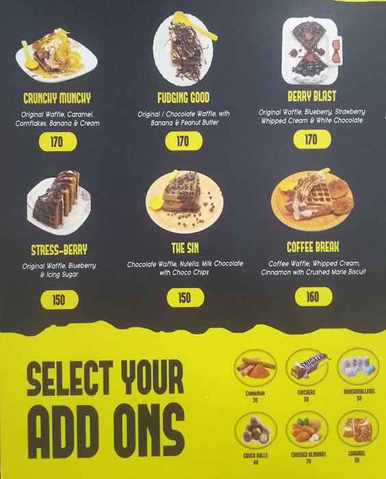 Menu of Belgian Waffle Factory, Kukatpally, Hyderabad