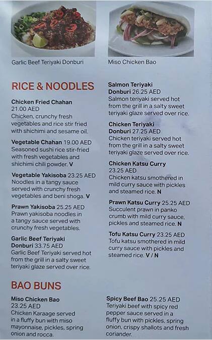 Yo Menu Menu at YO! Sushi restaurant, Dubai, Dubai Marina Dubai Marina Mall ...