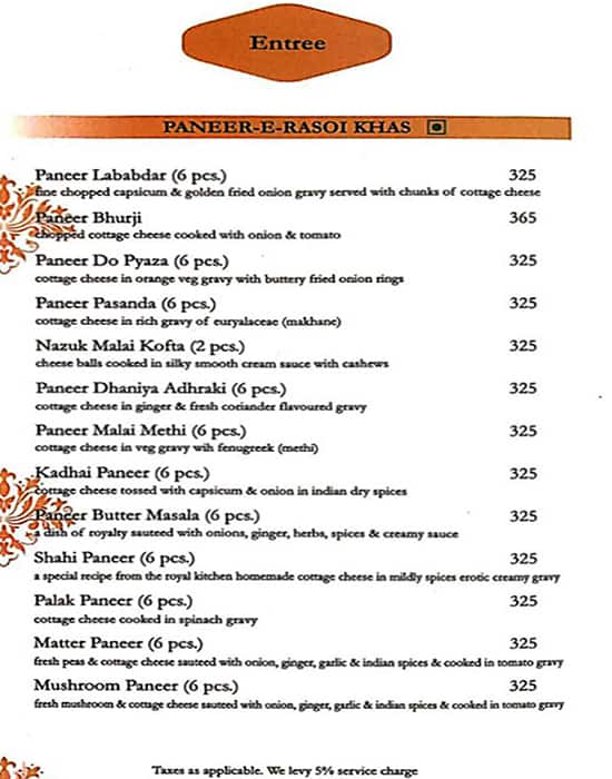 Krips Restaurant menu