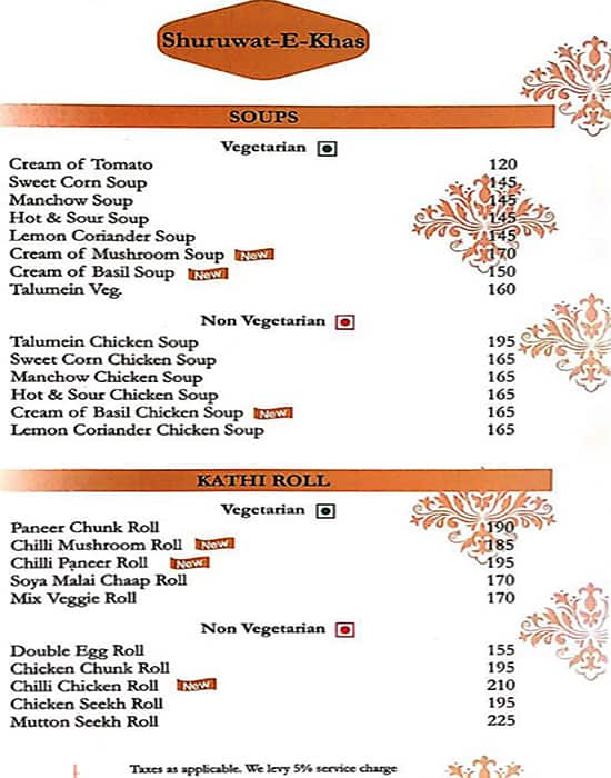 Krips Restaurant menu