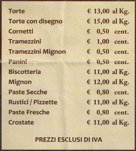 Carta de Dolce Fresco
