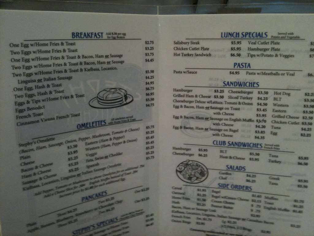 Menu At Stephys Kitchen Restaurant Beverly