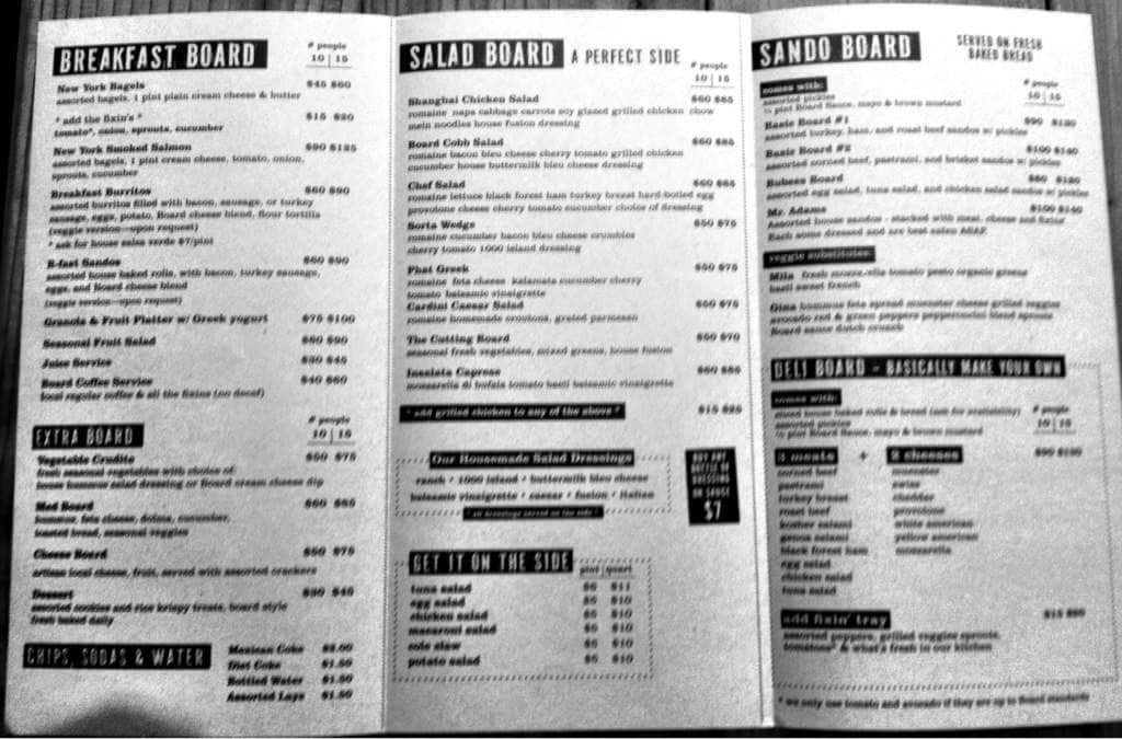 Deli Board menu, Menu restauracji Deli Board, SOMA, San Francisco Urbanspoon/Zomato
