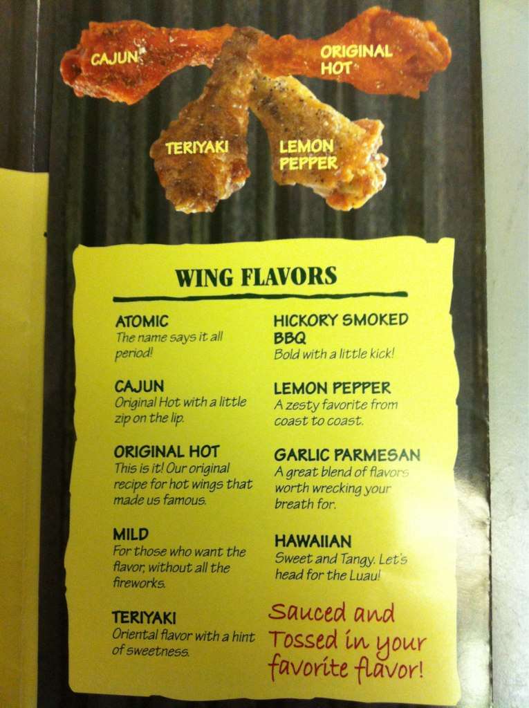 Wingstop меню