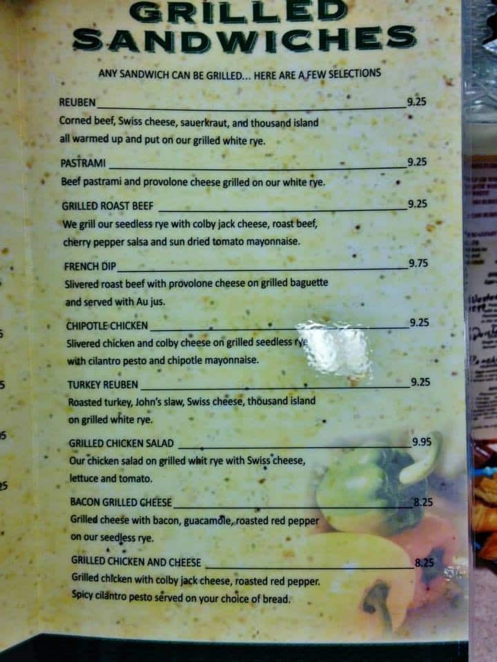 Menu at Chef John's Bakery & Cafe, Ludington