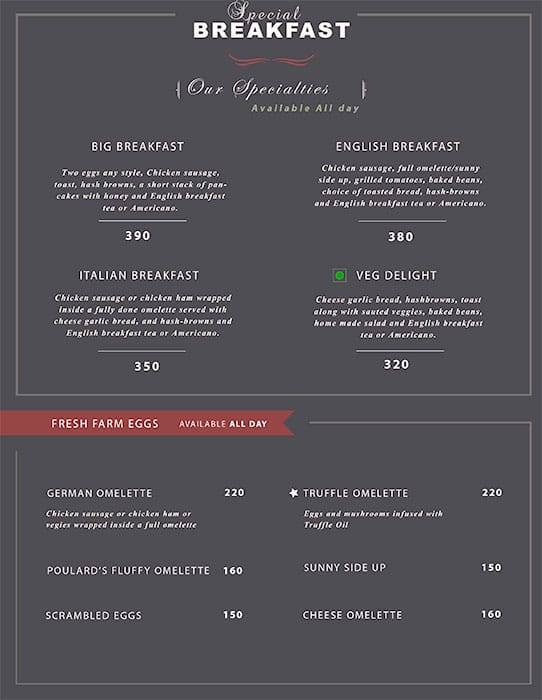 Menu of Truffle Tower, Film Nagar, Hyderabad