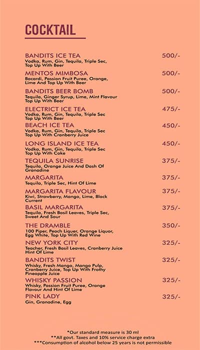 2 Bandits Menu Menu For 2 Bandits Satyaniketan New Delhi Zomato
