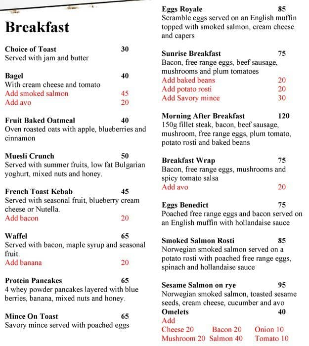 Mynt Cafe Menu, Menu For Mynt Cafe, Camps Bay, Cape Town - Zomato Sa