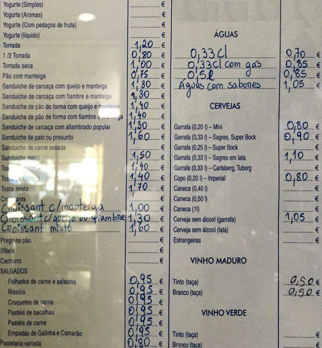 Pastelaria Menu Menu em Pastelaria Arroz Doce pub & Bar, Lisboa