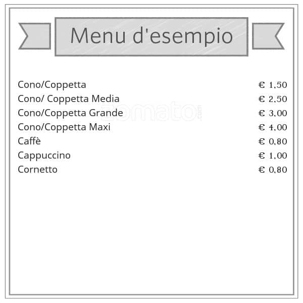 Menu di Bar Tomassini 