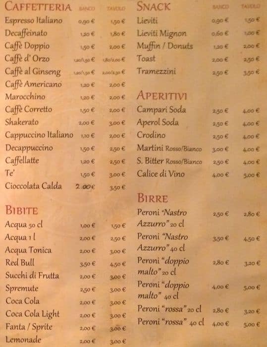 Menu di Bianco 