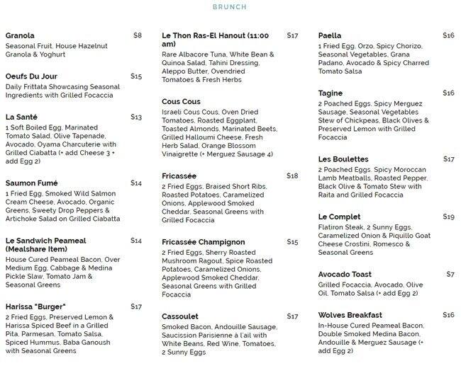 Cafe Medina Menu,Menú para Cafe Medina, Downtown, Vancouver