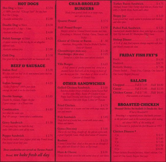 Beef Villa Menu, Menu for Beef Villa, Elgin, Chicago Urbanspoon/Zomato