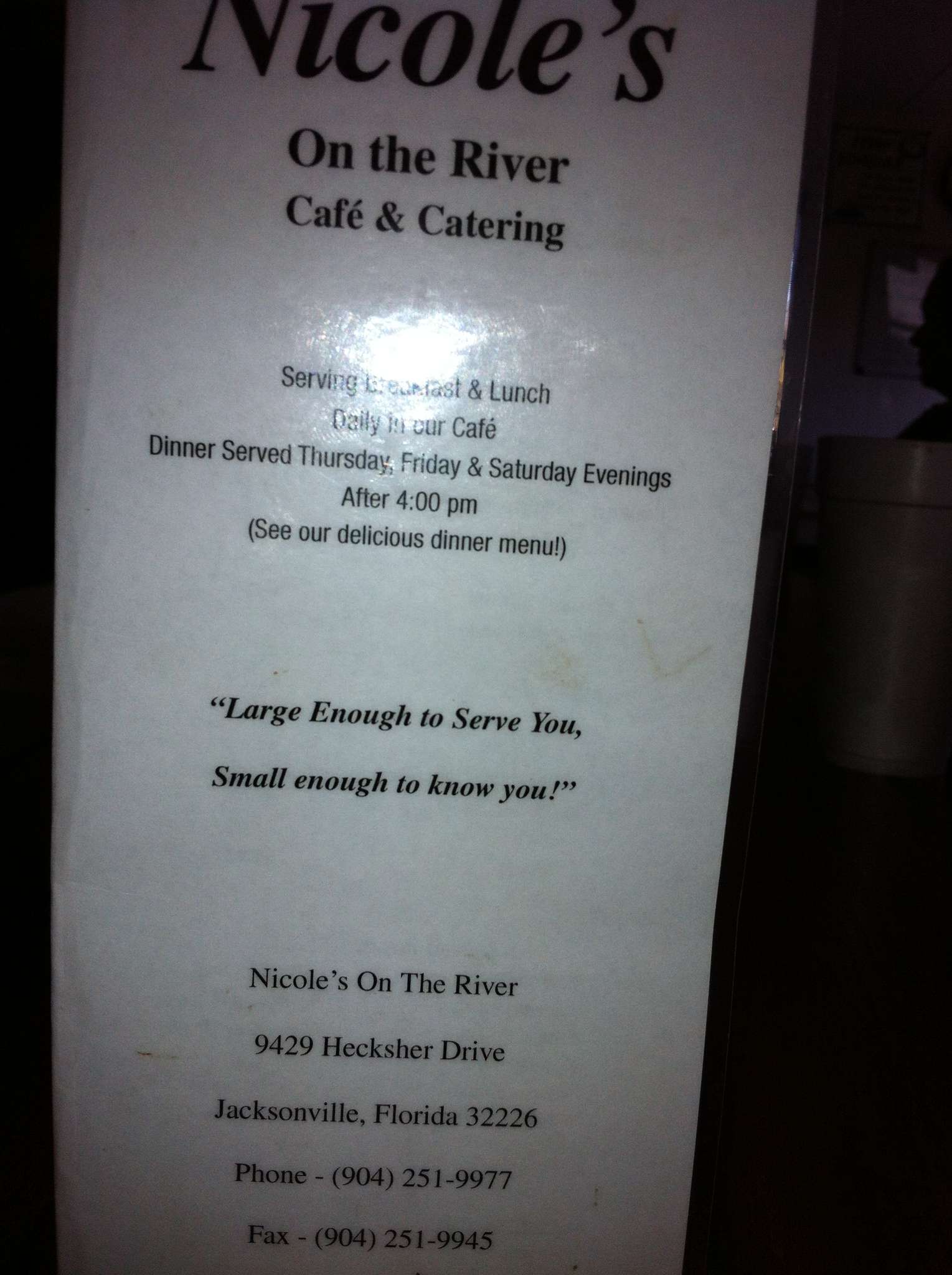 Nicole's On The River Menu Urbanspoon/Zomato