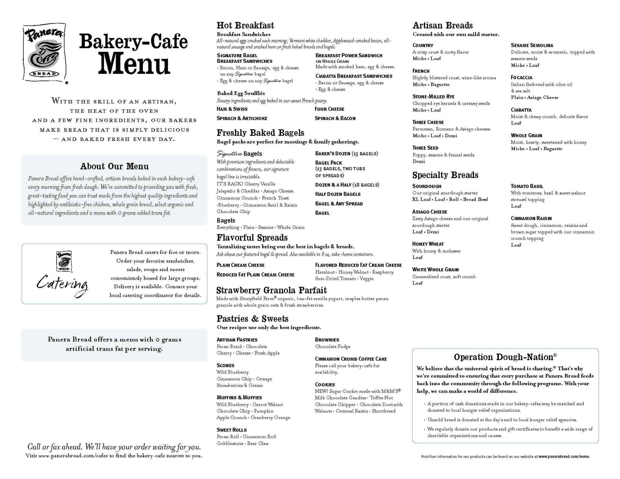 Panera Bread Menu Menu For Panera Bread Far West Richmond 