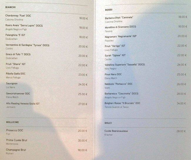 Menu di God Save The Food - Brera 