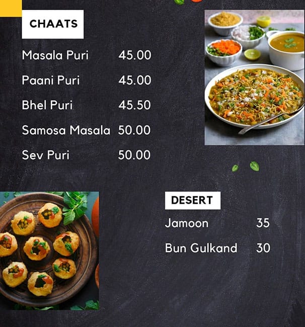 Menu Of Shree Guru Anugraha Juice And Chaats, Banashankari, Bangalore