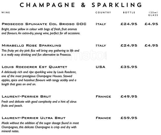 Menu at The Anchor Line steakhouse, Glasgow