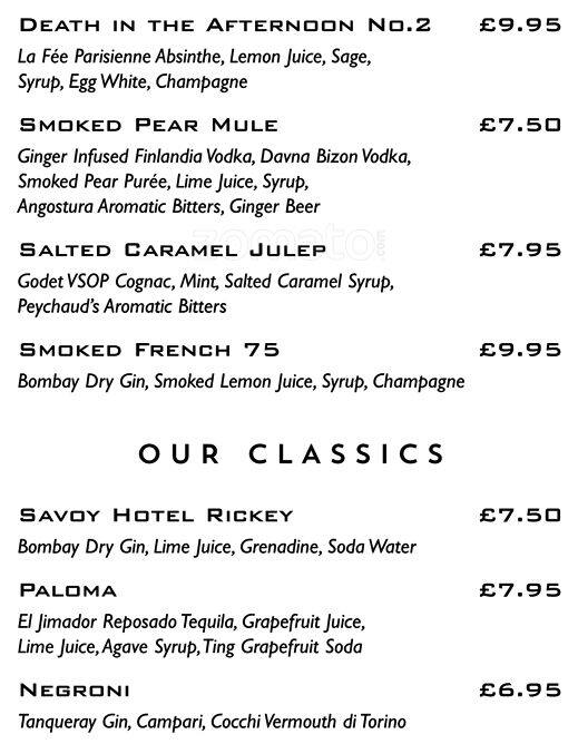 Menu at The Anchor Line steakhouse, Glasgow