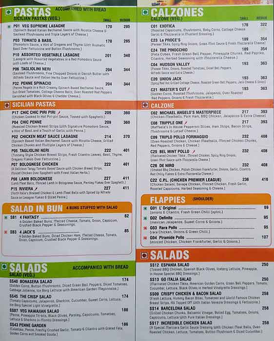 Menu of Slice Of Italy Mayur Vihar Phase 2 New Delhi