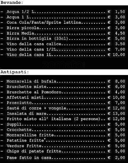 Menu di Ristorante Pizzeria Col di Lana 