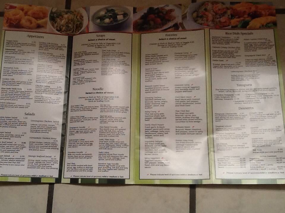 Blue Sake Menu, Menu for Blue Sake, Dunedin, Tampa Bay Urbanspoon/Zomato