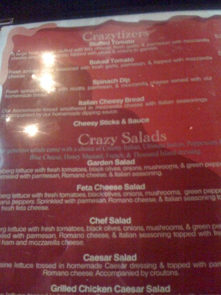 Crazy Tomato Menu, Menu for Crazy Tomato, Johnson City, Johnson City